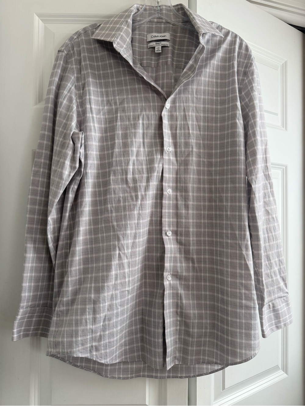 Calvin Klein Men's Gray Plaid Button-Down Shirt Jacket
